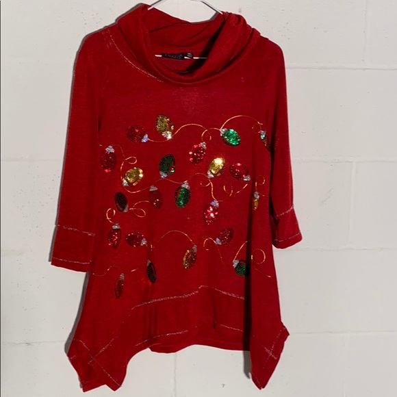 sequin christmas top